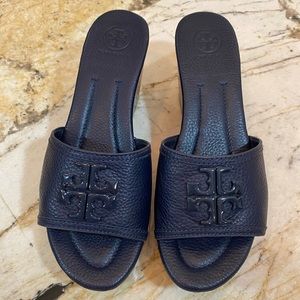 NEW Tory Burch Lowell 2 80mm Wedge - Navy Blue